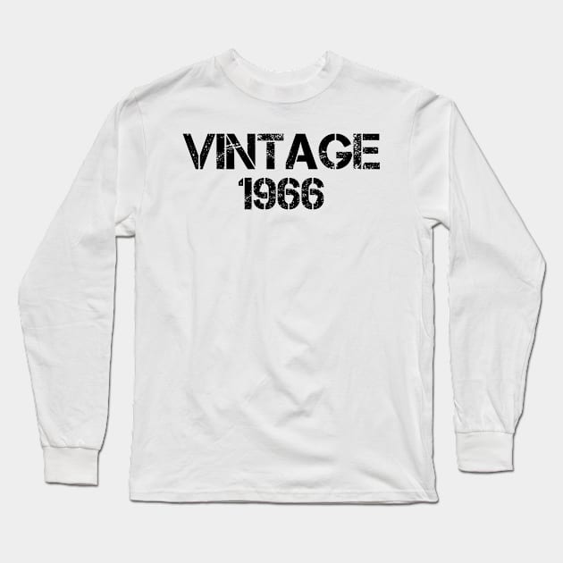 Vintage 1966 - Born In 1966 Birthday Gift Long Sleeve T-Shirt by silentboy